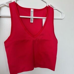 Athleta Aurora Seamless Crop Rib Tank Amaryllis Pink new with tag